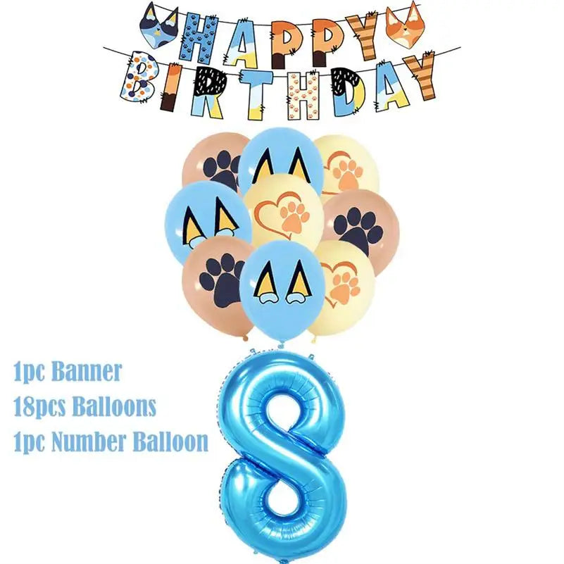 Kit Completo Decoración Cumpleaños Perritos - Platos, Vasos, Servilletas y Manteles Fiesta Infantil