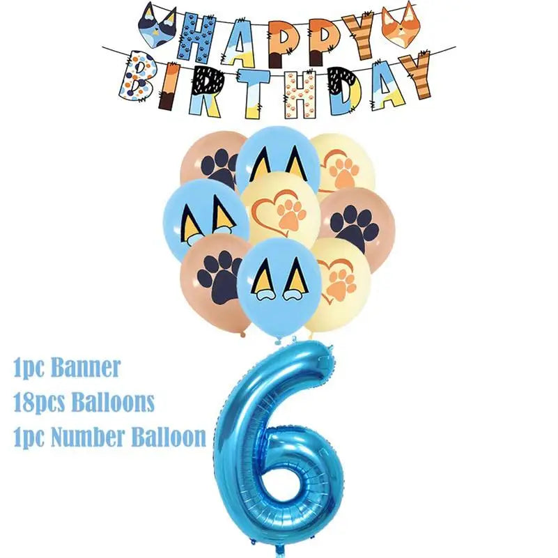 Kit Completo Decoración Cumpleaños Perritos - Platos, Vasos, Servilletas y Manteles Fiesta Infantil