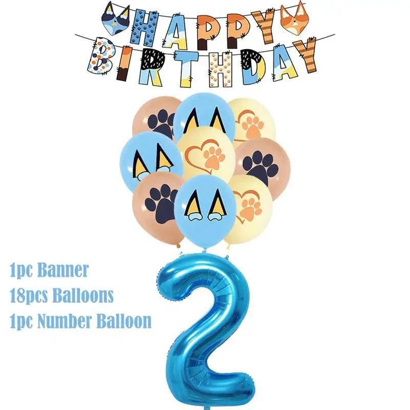 Kit Completo Decoración Cumpleaños Perritos - Platos, Vasos, Servilletas y Manteles Fiesta Infantil