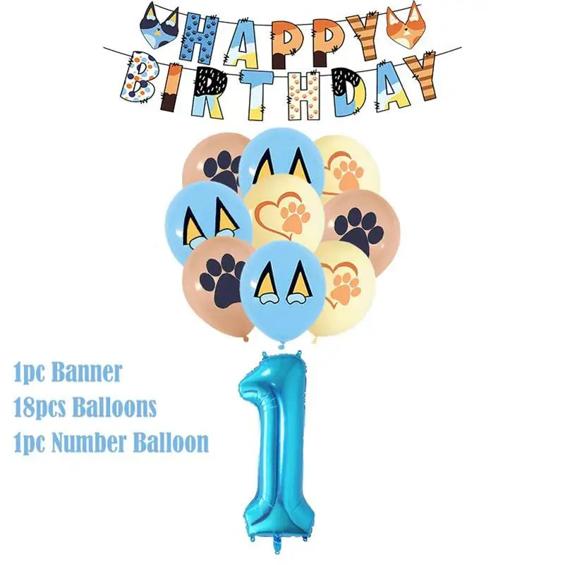 Kit Completo Decoración Cumpleaños Perritos - Platos, Vasos, Servilletas y Manteles Fiesta Infantil