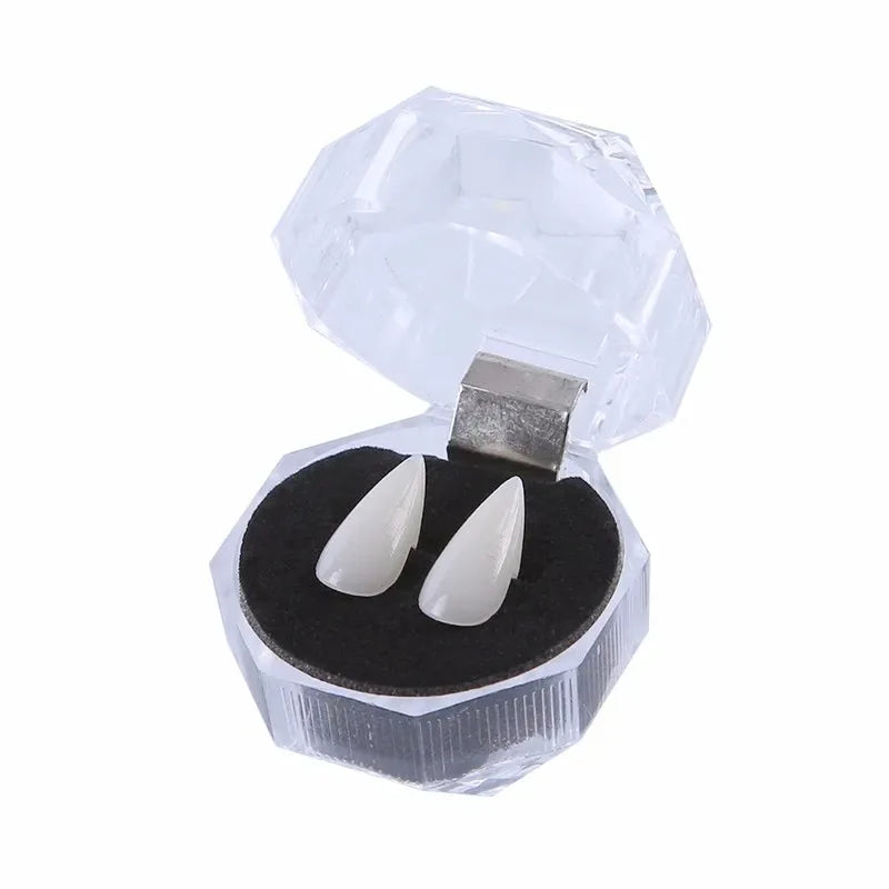 Dientes de Vampiro Postizos - Colmillos para Disfraz de Halloween con Adhesivo