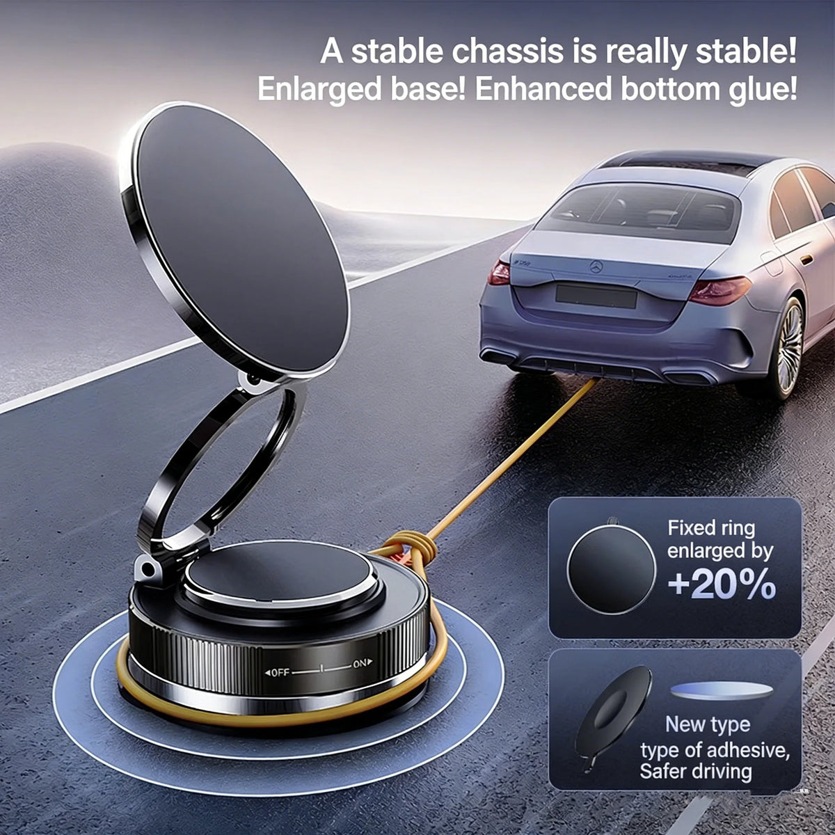 Soporte Magnético para Coche 360° - Plegable y Ajustable, con Ventosa para Coche/Espejo